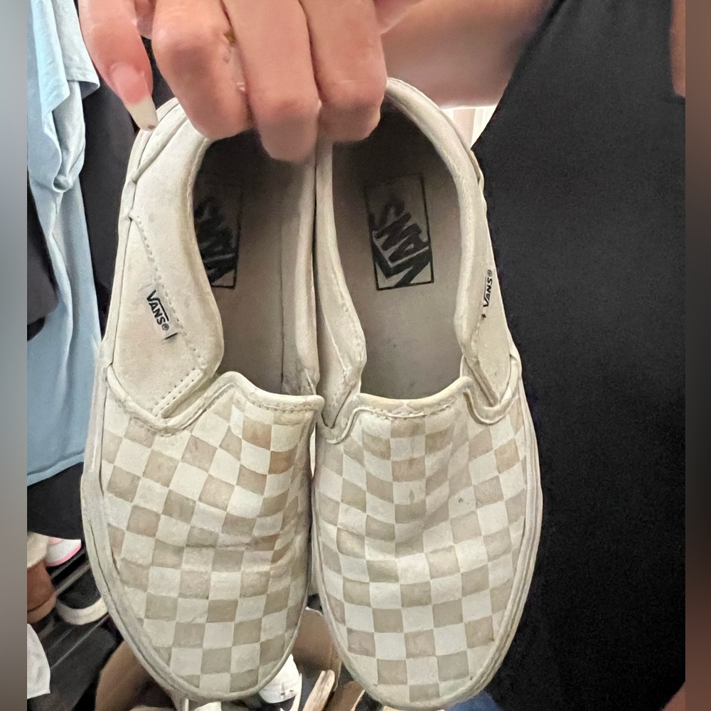 Checkered White Vans